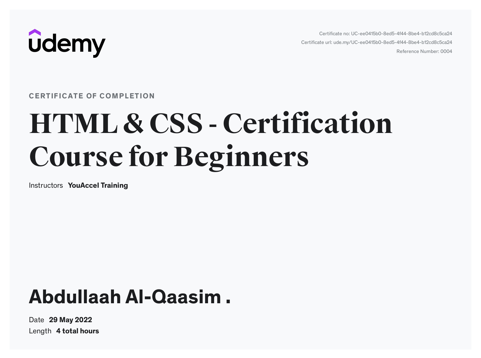 Html & css certification